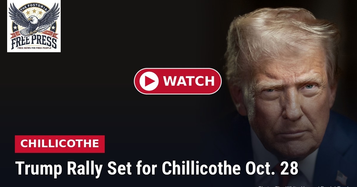 Fostoria News Image of Donald Trump with a serious expression at a rally in Chillicothe on October 28.